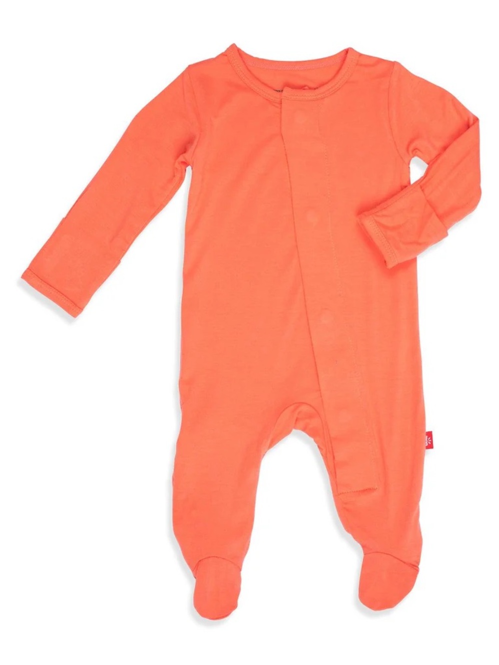 Magnetic Me Coral Long-Sleeve Footed One-Piece